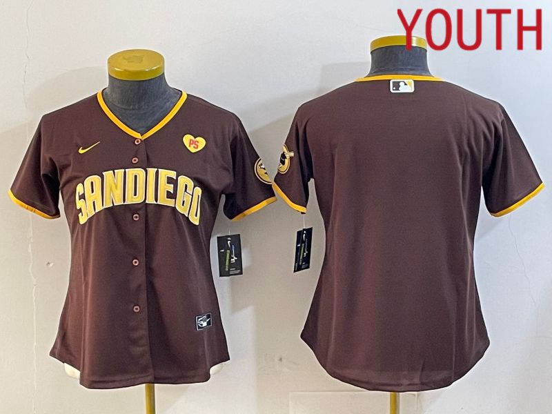 Youth San Diego Padres Blank Browm Game 2024 Nike MLB Jersey style 1